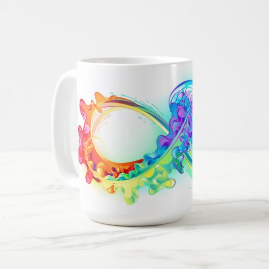 インフィニティとレインボークラゲ コーヒーマグカップ (正面左)