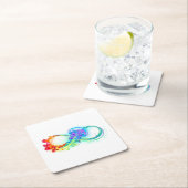 インフィニティとレインボークラゲ スクエアペーパーコースター (インサイチュ)