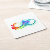 インフィニティとレインボークラゲ スクエアペーパーコースター (アングル)