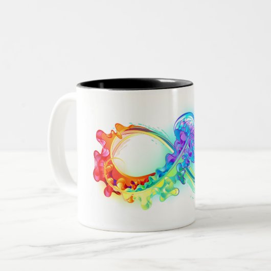 インフィニティとレインボークラゲ ツートーンマグカップ (正面左)