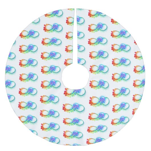 インフィニティとレインボークラゲ ブラッシュドポリエステルツリースカート (正面)