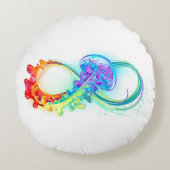 インフィニティとレインボークラゲ ラウンドクッション (正面)