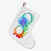 インフィニティとレインボークラゲ ラージクリスマスストッキング (正面 (吊り時))