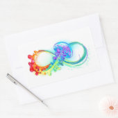 インフィニティとレインボークラゲ 長方形シール (封筒)