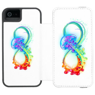 インフィニティとレインボークラゲ iPhone SE/5/5sウォレットケース