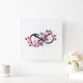 インフィニティと桜花 スクエア壁時計 (ホーム)