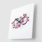 インフィニティと桜花 スクエア壁時計 (傾斜)