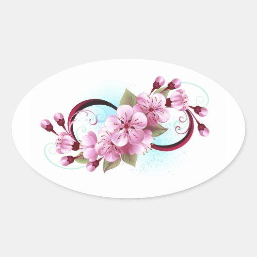 インフィニティと桜花 楕円形シール (正面)