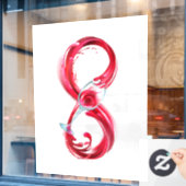 インフィニティと赤ワイン ウィンドウサイン (カフェ窓)