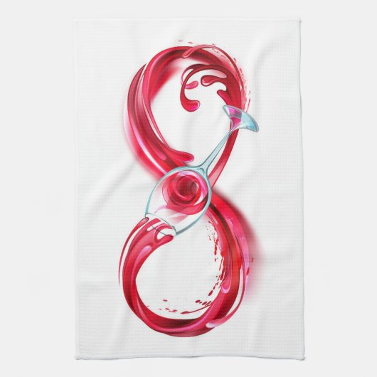 インフィニティと赤ワイン キッチンタオル (縦)