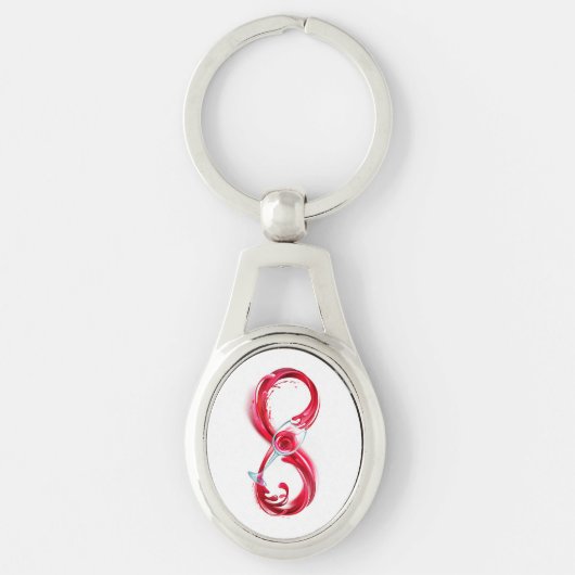 インフィニティと赤ワイン キーホルダー (正面)
