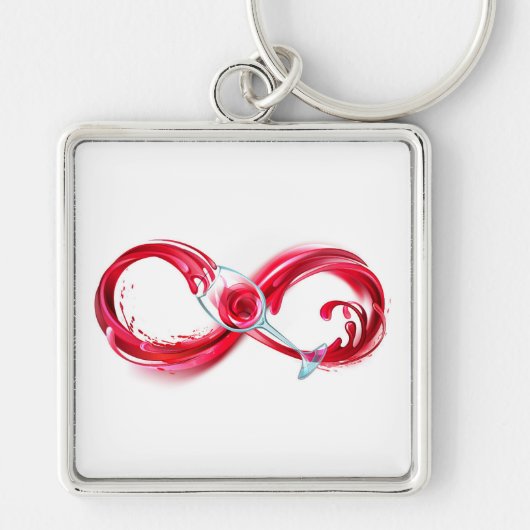 インフィニティと赤ワイン キーホルダー (正面)