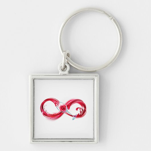 インフィニティと赤ワイン キーホルダー (正面)