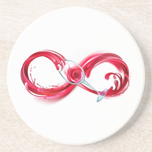 インフィニティと赤ワイン コースター (正面)