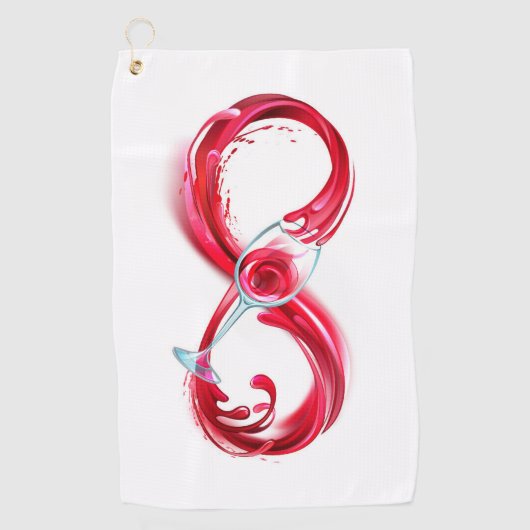 インフィニティと赤ワイン ゴルフタオル (正面)