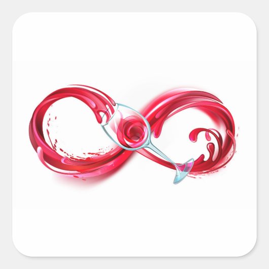 インフィニティと赤ワイン スクエアシール (正面)