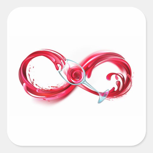 インフィニティと赤ワイン スクエアシール (正面)