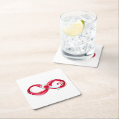 インフィニティと赤ワイン スクエアペーパーコースター (インサイチュ)