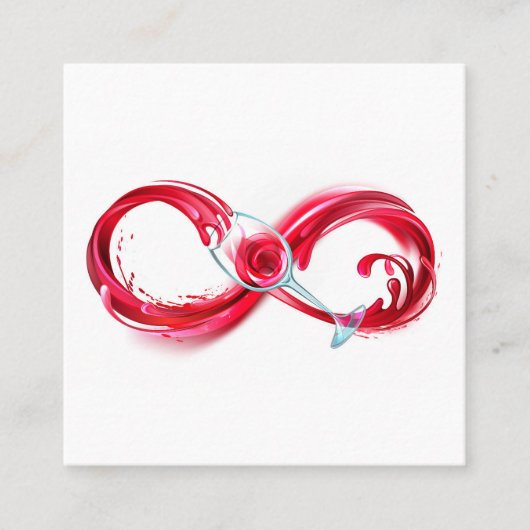 インフィニティと赤ワイン スクエア名刺 (正面)