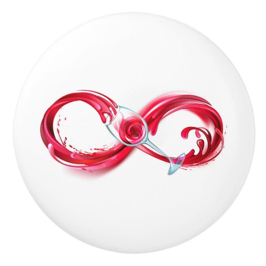 インフィニティと赤ワイン セラミックノブ (正面)