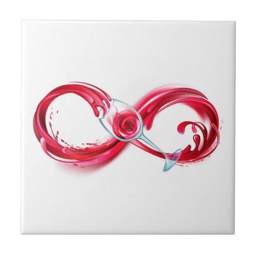インフィニティと赤ワイン タイル (正面)