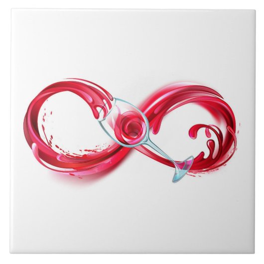 インフィニティと赤ワイン タイル (正面)
