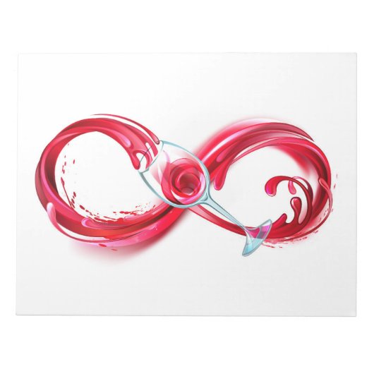 インフィニティと赤ワイン ノートパッド (正面)