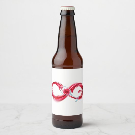 インフィニティと赤ワイン ビールラベル (正面)