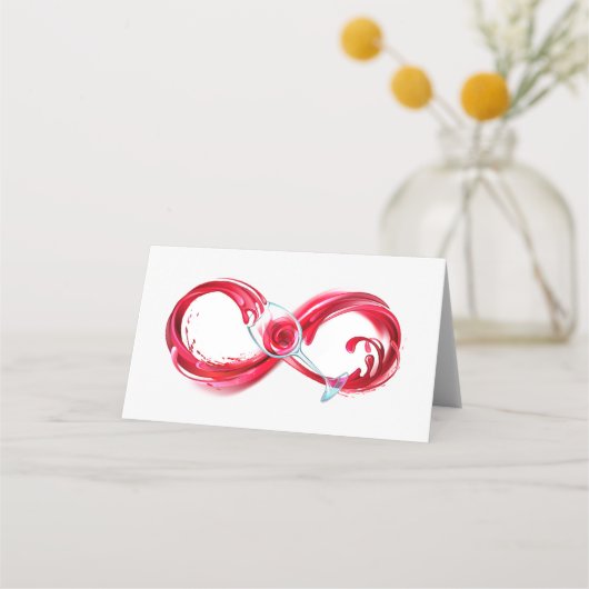 インフィニティと赤ワイン プレイスカード (正面)