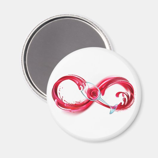 インフィニティと赤ワイン マグネット (正面/裏面)