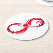 インフィニティと赤ワイン ラウンドペーパーコースター (アングル)