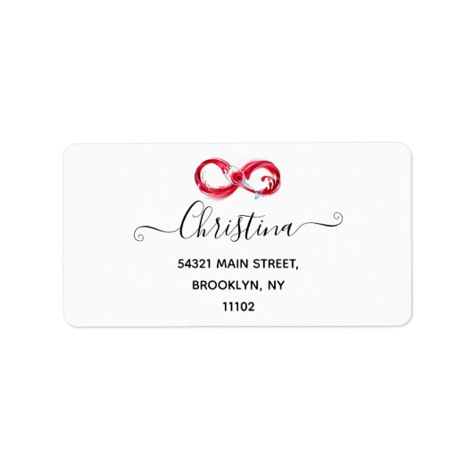 インフィニティと赤ワイン ラベル (正面)