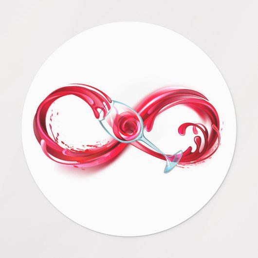 インフィニティと赤ワイン ラベル (デザイン1)