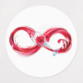 インフィニティと赤ワイン ラベル (デザイン2)