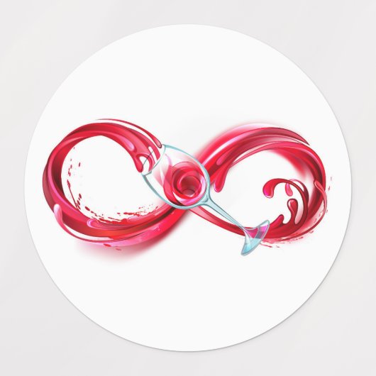 インフィニティと赤ワイン ラベル (デザイン1)