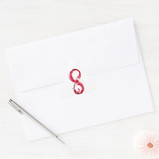 インフィニティと赤ワイン 三角形シール (封筒)