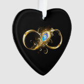 インフィニティウィズゴールデンピーコックフェザー オーナメント (正面)