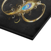 インフィニティウィズゴールデンピーコックフェザー カッティングボード (角)