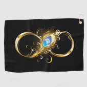 インフィニティウィズゴールデンピーコックフェザー ゴルフタオル (横)