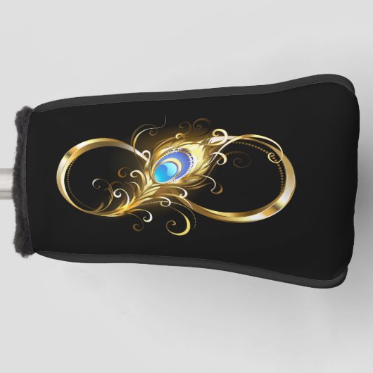 インフィニティウィズゴールデンピーコックフェザー ゴルフヘッドカバー (正面)