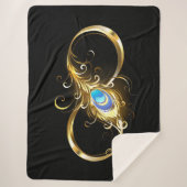 インフィニティウィズゴールデンピーコックフェザー シェルパブランケット (正面)