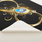 インフィニティウィズゴールデンピーコックフェザー シェルパブランケット (3/4)