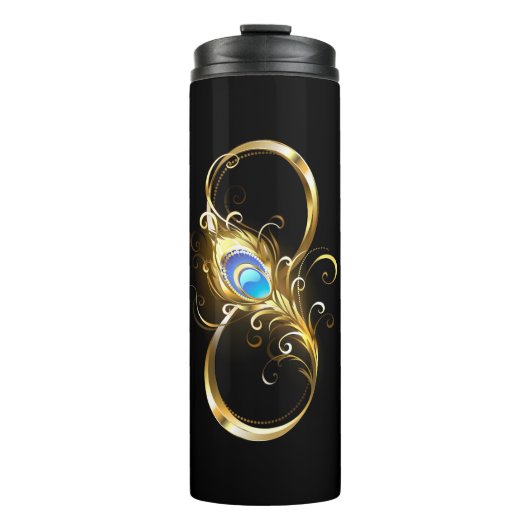 インフィニティウィズゴールデンピーコックフェザー タンブラー (正面)