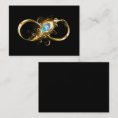 インフィニティウィズゴールデンピーコックフェザー ノートカード (正面/裏面)