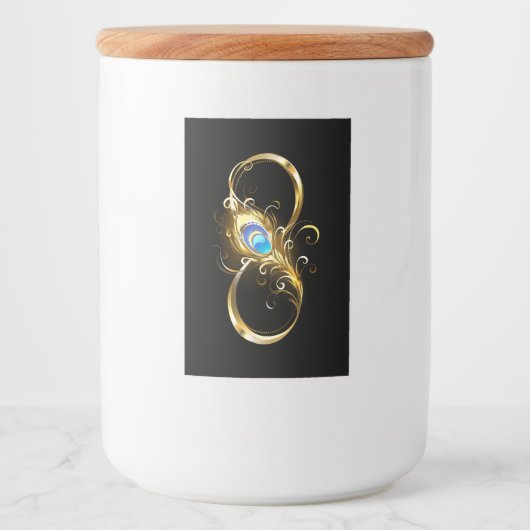 インフィニティウィズゴールデンピーコックフェザー フードラベル (正面)