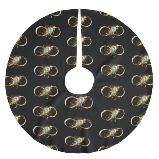 インフィニティウィズゴールデンピーコックフェザー ブラッシュドポリエステルツリースカート (正面)