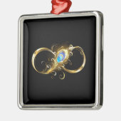 インフィニティウィズゴールデンピーコックフェザー メタルオーナメント (左)