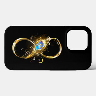 インフィニティウィズゴールデンピーコックフェザー iPhone 13 PROケース