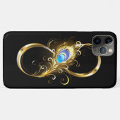インフィニティウィズゴールデンピーコックフェザー Case-Mate iPhoneケース (裏面(横))