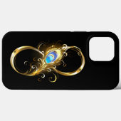 インフィニティウィズゴールデンピーコックフェザー Case-Mate iPhoneケース (裏面 (横))